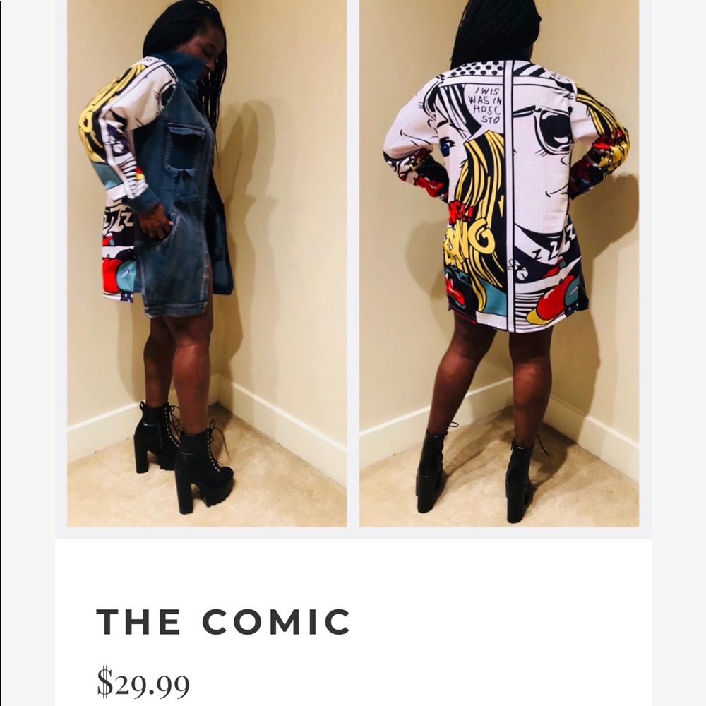 Comic book jean jacket
